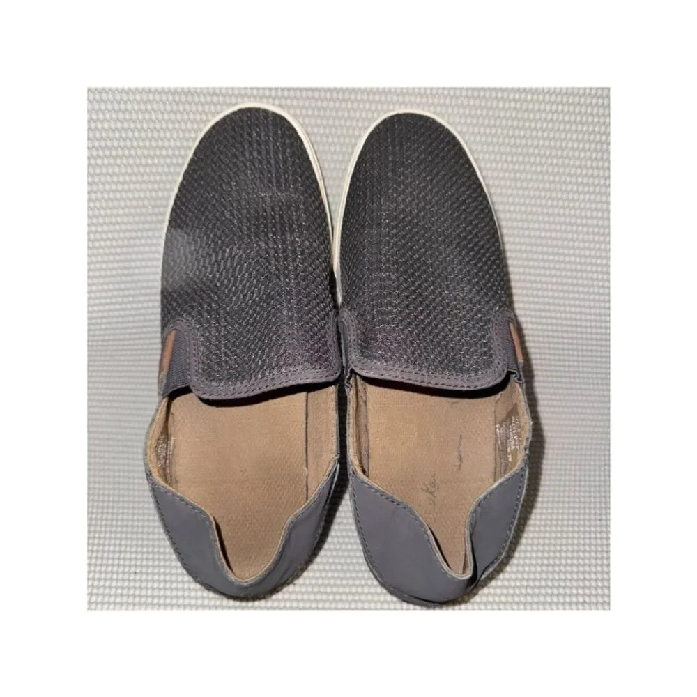 Olukai Pehuea Charcoal Gray Comfort Casual Beach Slip On Shoes Women’s Size 9